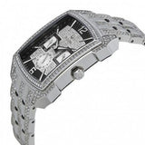 Bulova Crystal Collection Black Dial Silver Steel Strap Watch for Men - 98C108 Buy Now By Bulova