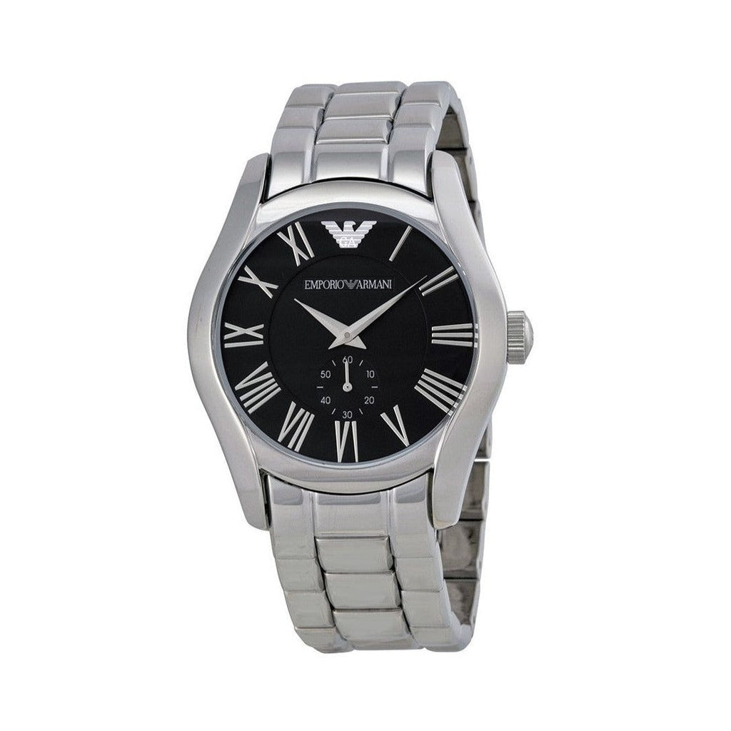 Emporio Armani Valente Black Dial Silver Steel Strap Watch For Men - AR0680 Buy Now By Emporio Armani
