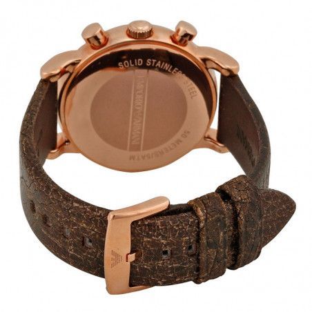 Emporio Armani Classic Chronograph White Dial Brown Leather Strap Watch For Men - AR1809 Buy Now By Emporio Armani