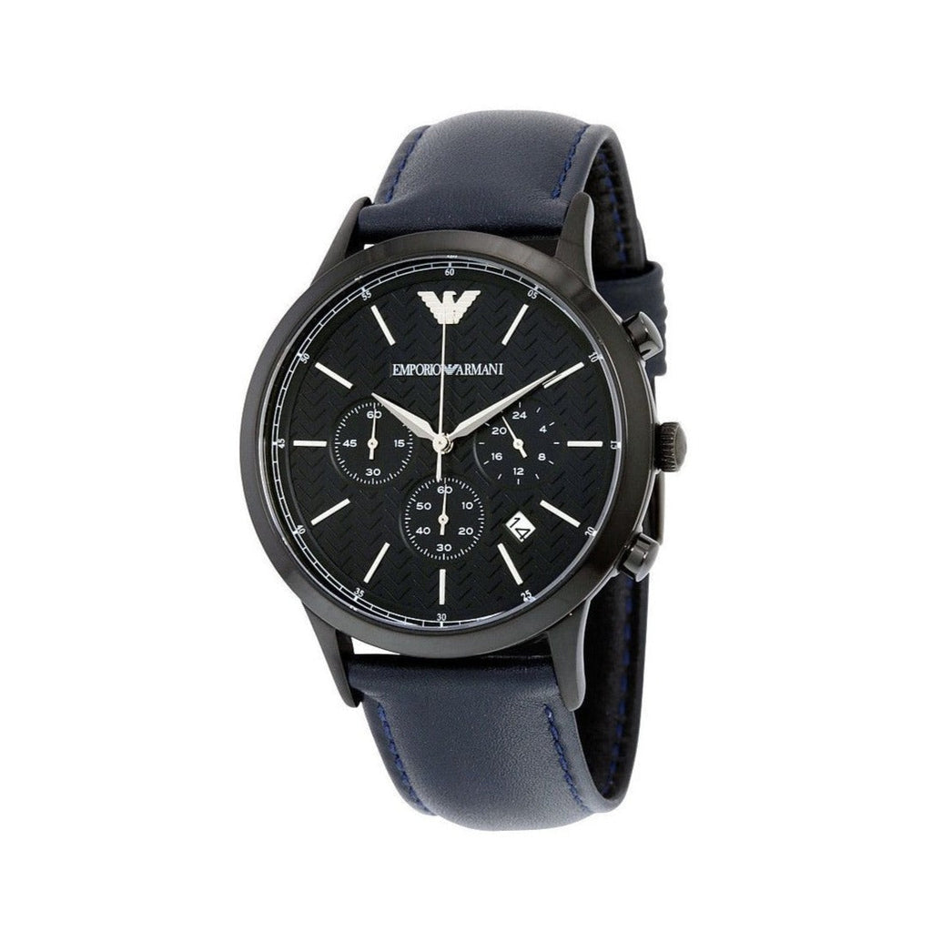 Emporio Armani Renato Chronograph Quartz Blue Dial Blue Leather Strap Watch For Men - AR2481 Buy Now By Emporio Armani