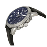 Fossil Grant Chronograph Blue Dial Black Leather Strap Watch for Men - FS4990 Buy Now By Fossil