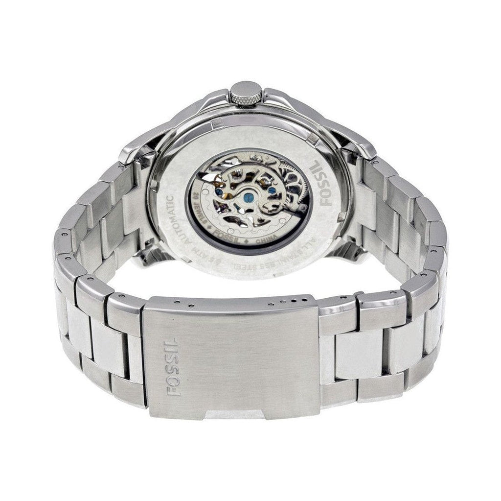 Fossil Grant Skeleton Black Dial Silver Steel Strap Watch for Men - ME3055 Buy Now By Fossil