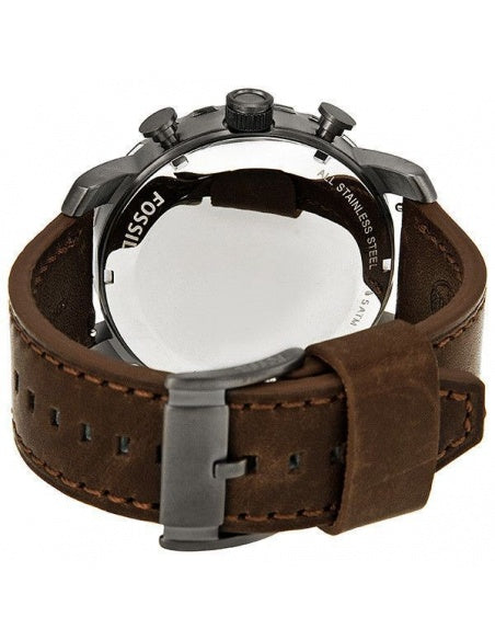 Fossil Nate Chronograph Grey Dial Brown Leather Strap Watch for Men - JR1424 Buy Now By Fossil