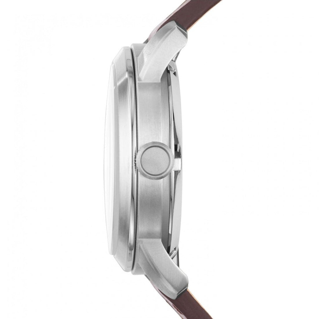 Fossil Pilot 54 Automatic Black Dial Brown Leather Strap Watch for Men - ME3118 Buy Now By Fossil