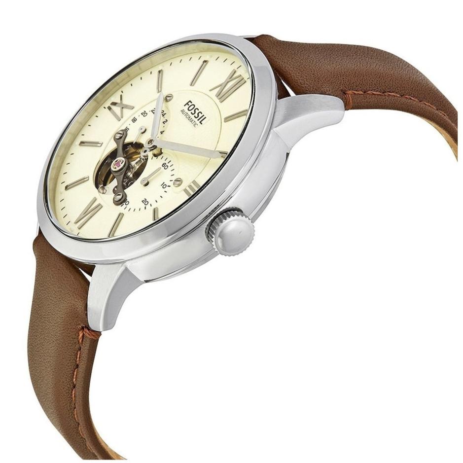 Fossil Townsman Automatic White Dial Brown Leather Strap Watch for Men - ME3064 Buy Now By Fossil