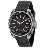Gucci Dive Quartz Black Dial Black Rubber Strap Watch For Men - YA136303 Buy Now By Gucci