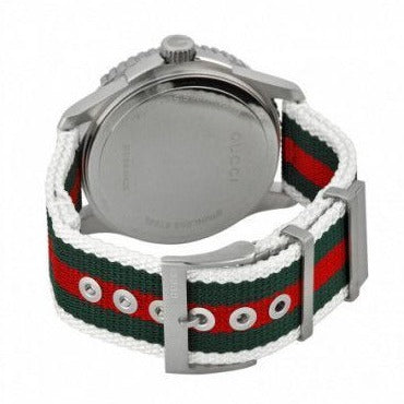 Gucci G Timeless White Dial Two Tone Nylon Strap Watch For Men - YA126231 Buy Now By Gucci