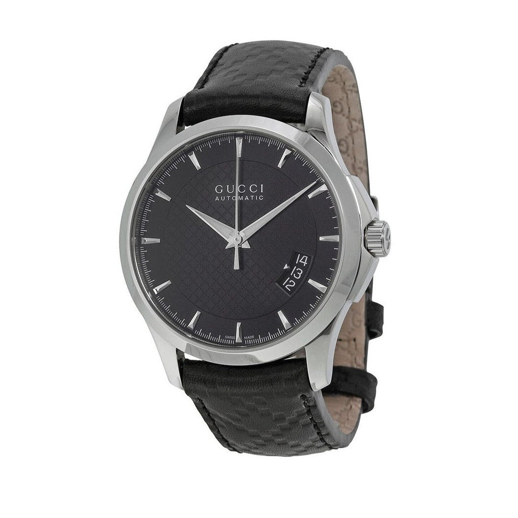 Gucci G Timeless Quartz Black Dial Black Leather Strap Watch for Men - YA126413 Buy Now By Gucci