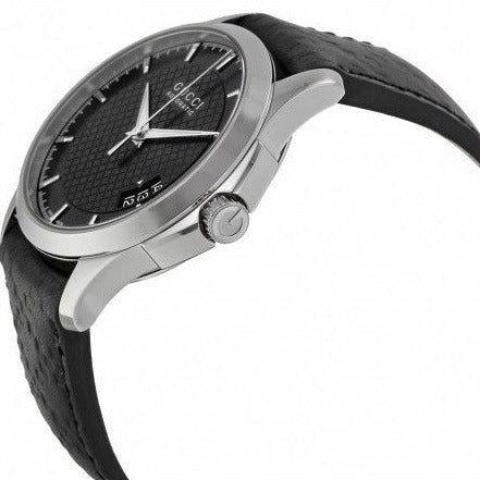 Gucci G Timeless Quartz Black Dial Black Leather Strap Watch for Men - YA126413 Buy Now By Gucci