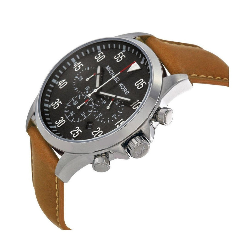 Michael Kors Gage Chronograph Quartz Black Dial Brown Leather Strap Watch For Men - MK8333 Buy Now By Michael Kors