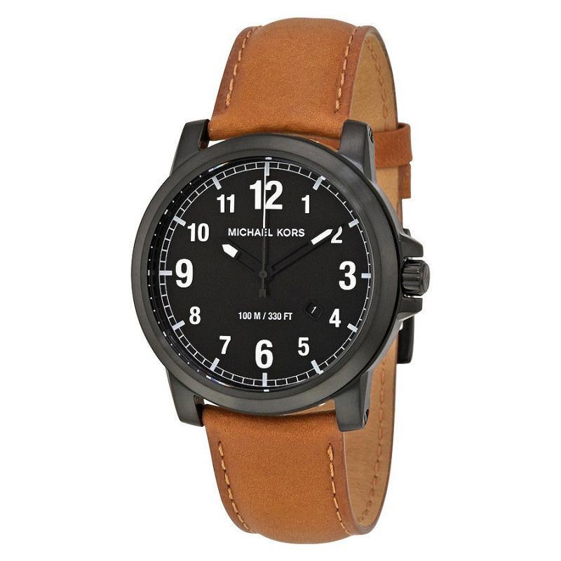 Michael Kors Paxton Analog Black Dial Brown Rubber Strap Watch For Men - MK8502 Buy Now By Michael Kors