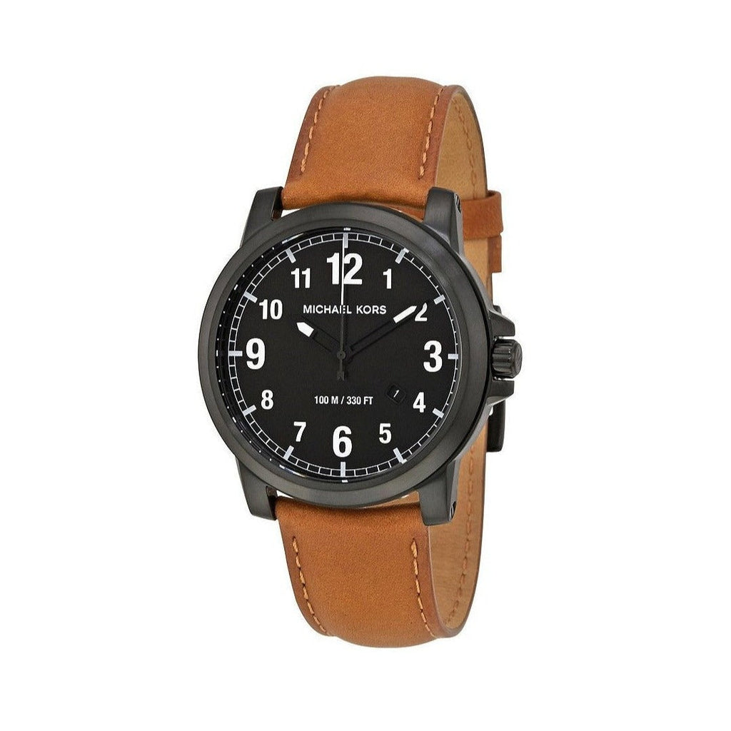 Michael Kors Paxton Analog Black Dial Brown Rubber Strap Watch For Men - MK8502 Buy Now By Michael Kors