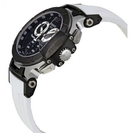 Tissot T Race Chronograph Black Dial White Rubber Strap Watch for Men - T048.417.27.057.05 Buy Now By Tissot