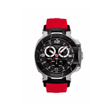 Tissot T Race Chronograph Black Dial Red Rubber Strap Watch for Men - T048.417.27.057.01 Buy Now By Tissot