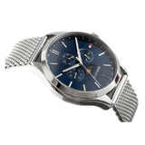 Tommy Hilfiger Oliver Quartz Blue Dial Silver Mesh Bracelet Watch for Men - 1791302 Buy Now By Tommy Hilfiger