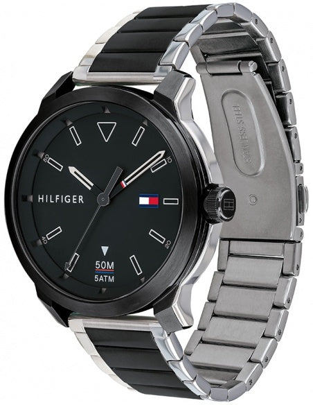 Tommy Hilfiger Sneaker Quartz Black Dial Two Tone Steel Strap Watch for Men - 1791619 Buy Now By Tommy Hilfiger