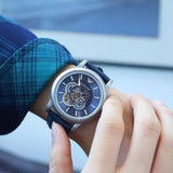 Emporio Armani Luigi Chronograph Blue Dial Black Leather Strap Watch For Men - AR60011 Buy Now By Emporio Armani