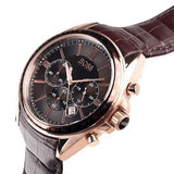 Hugo Boss Grand Prix Brown Dial Brown Leather Strap Watch for Men - 1513605 Buy Now By Hugo Boss