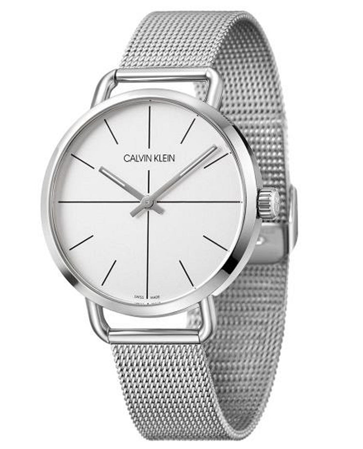 Calvin Klein Even Quartz White Dial Silver Steel Strap Watch for Women - K7B21126 Buy Now By Calvin Klein