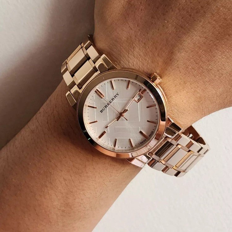 Burberry The City White Dial Rose Gold Steel Strap Watch for Women - BU9004 Buy Now By Burberry