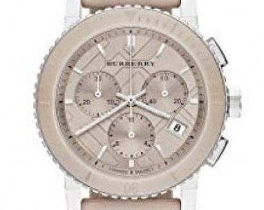 Burberry The City Chronograph Rose Gold Dial Beige Leather Strap Watch For Women - BU9702 Buy Now By Burberry