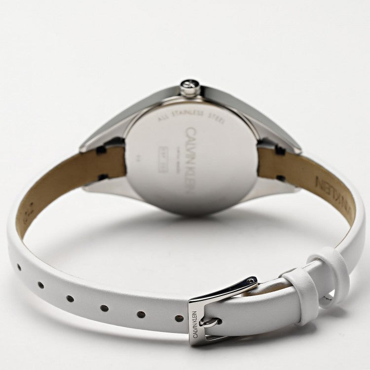 Calvin Klein Rebel White Black Dial White Leather Strap Watch for Women - K8P231L1 Buy Now By Calvin Klein