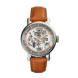 Fossil Boyfriend Automatic Skeleton Silver Dial Brown Leather Strap Watch for Women - ME3109 Buy Now By Fossil