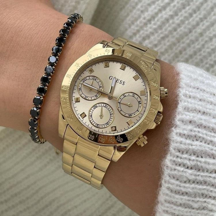 Guess Eclipse Gold Dial Gold Steel Strap Watch for Women - GW0314L2 Buy Now By Guess