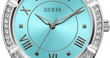 Guess Cosmo Diamonds Turquoise Dial Silver Steel Strap Watch for Women - GW0033L7 Buy Now By Guess