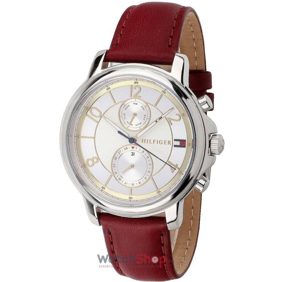 Tommy Hilfiger Claudia White Dial Red Leather Strap Watch for Women - 1781816 Buy Now By Tommy Hilfiger