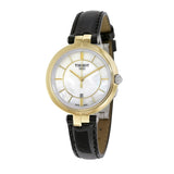 Tissot Flamingo Mother of Pearl White Dial Black Leather Strap Watch For Women - T094.210.26.111.00 Buy Now By Tissot