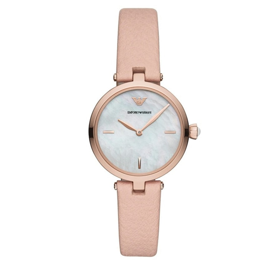 Emporio Armani Arianna Mother of Pearl Dial Pink Leather Strap Watch For Women - AR11199 Buy Now By Emporio Armani