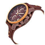 Fossil Original Boyfriend Sport Chronograph Maroon Dial Maroon Leather Strap Watch for Women - ES4114 Buy Now By Fossil