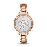 Fossil Jacqueline Multi Function Mother of Pearl Dial Rose Gold Steel Strap Watch for Women - ES3757 Buy Now By Fossil