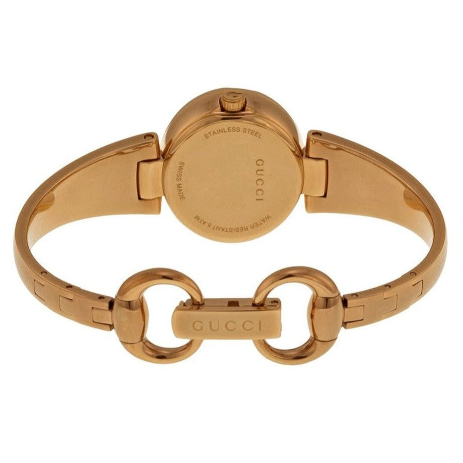 Gucci Guccissima Collection Quartz Black Dial Rose Gold Steel Strap Watch For Women - YA134509 Buy Now By Gucci