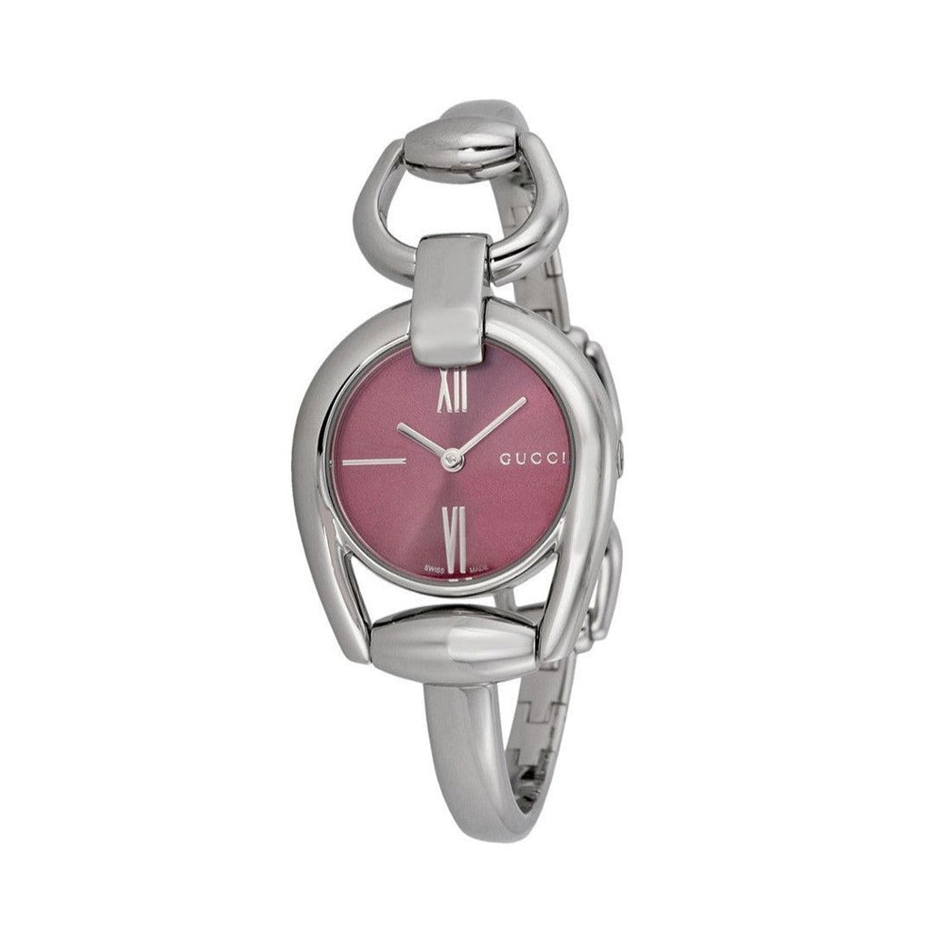 Gucci Horsebit Quartz Red Dial Silver Steel Strap Watch For Women - YA139502 Buy Now By Gucci