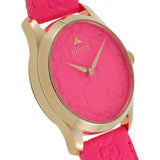 Gucci G Timeless Quartz Pink Dial Pink Leather Strap Watch For Women - YA1264115 Buy Now By Gucci