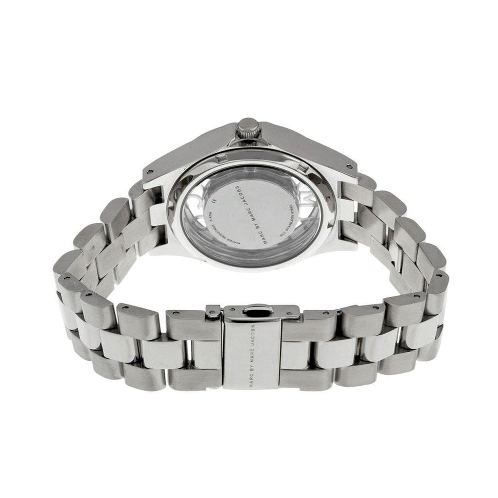 Marc Jacobs Henry Transparent Silver Dial Silver Steel Strap Watch for Women - MBM3337 Buy Now By Marc Jacobs