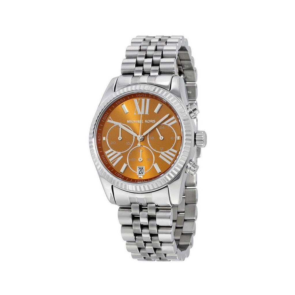 Michael Kors Lexington Chronograph Brown Dial Silver Steel Strap Watch For Women - MK6221 Buy Now By Michael Kors