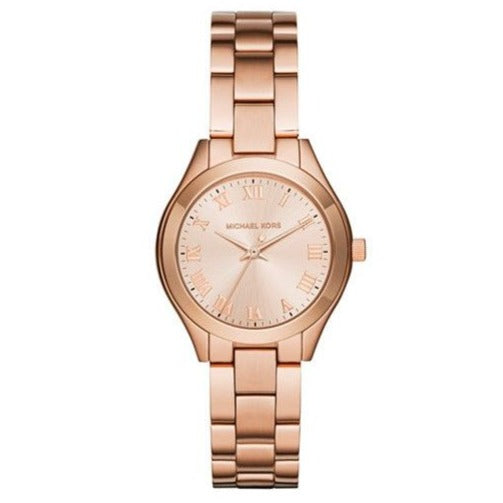 Michael Kors Mini Slim Runway Rose Gold Dial Rose Gold Steel Strap Watch For Women - MK3457 Buy Now By Michael Kors