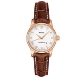 Mido Baroncelli III Automatic White Dial Brown Leather Strap Watch For Women - M7600.3.26.8 Buy Now By Mido