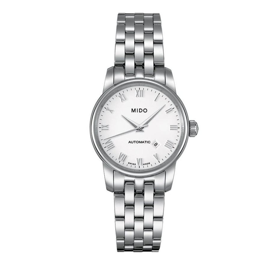Mido Baroncelli III Automatic White Dial Silver Steel Strap Watch For Women - M7600.4.26.1 Buy Now By Mido