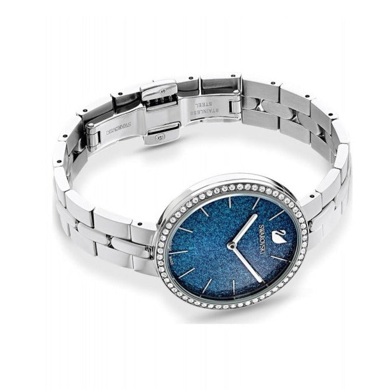 Swarovski Cosmopolitan Blue Dial Silver Steel Strap Watch for Women - 5517790 Buy Now By Swarovski