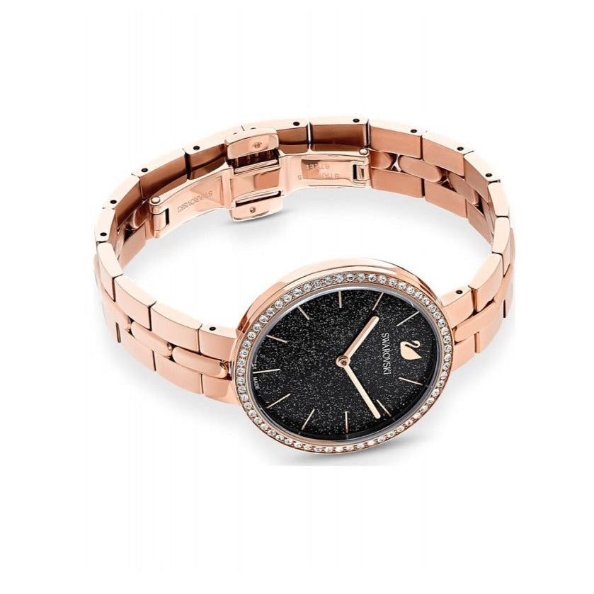 Swarovski Cosmopolitan Black Dial Rose Gold Steel Strap Watch for Women - 5517797 Buy Now By Swarovski