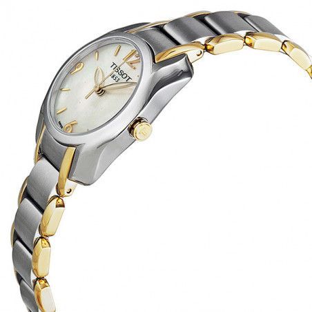 Tissot T Wave Mother of Pearl Dial Two Tone Steel Strap Watch for Women - T023.210.22.117.00 Buy Now By Tissot