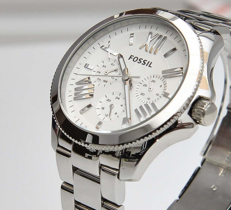 Fossil Cecile Multifunction Silver Dial Silver Steel Strap Watch for Women - AM4509 Buy Now By Fossil