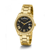 Guess Luna Diamonds Black Dial Gold Steel Strap Watch for Women - GW0307L2 Buy Now By Guess