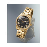 Guess Luna Diamonds Black Dial Gold Steel Strap Watch for Women - GW0307L2 Buy Now By Guess