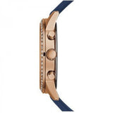 Guess Solar White Rose Gold Dial Blue Rubber Strap Watch For Women - W1135L3 Buy Now By Guess
