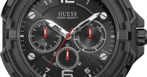 Guess Genesis Quartz Black Dial Black Silicone Strap Watch For Men - W1254G2 Buy Now By Guess
